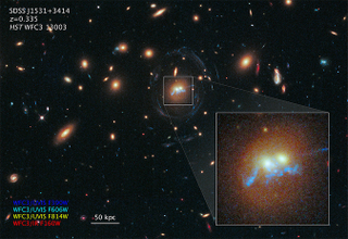 Illustration for article titled The Hubble Just Spotted This Odd "Star Bridge" Connecting Two Galaxies